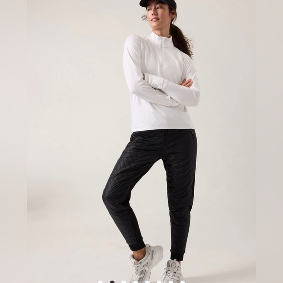 NWT-Athleta White Whistler Half Zip, Small - Picture 2 of 11